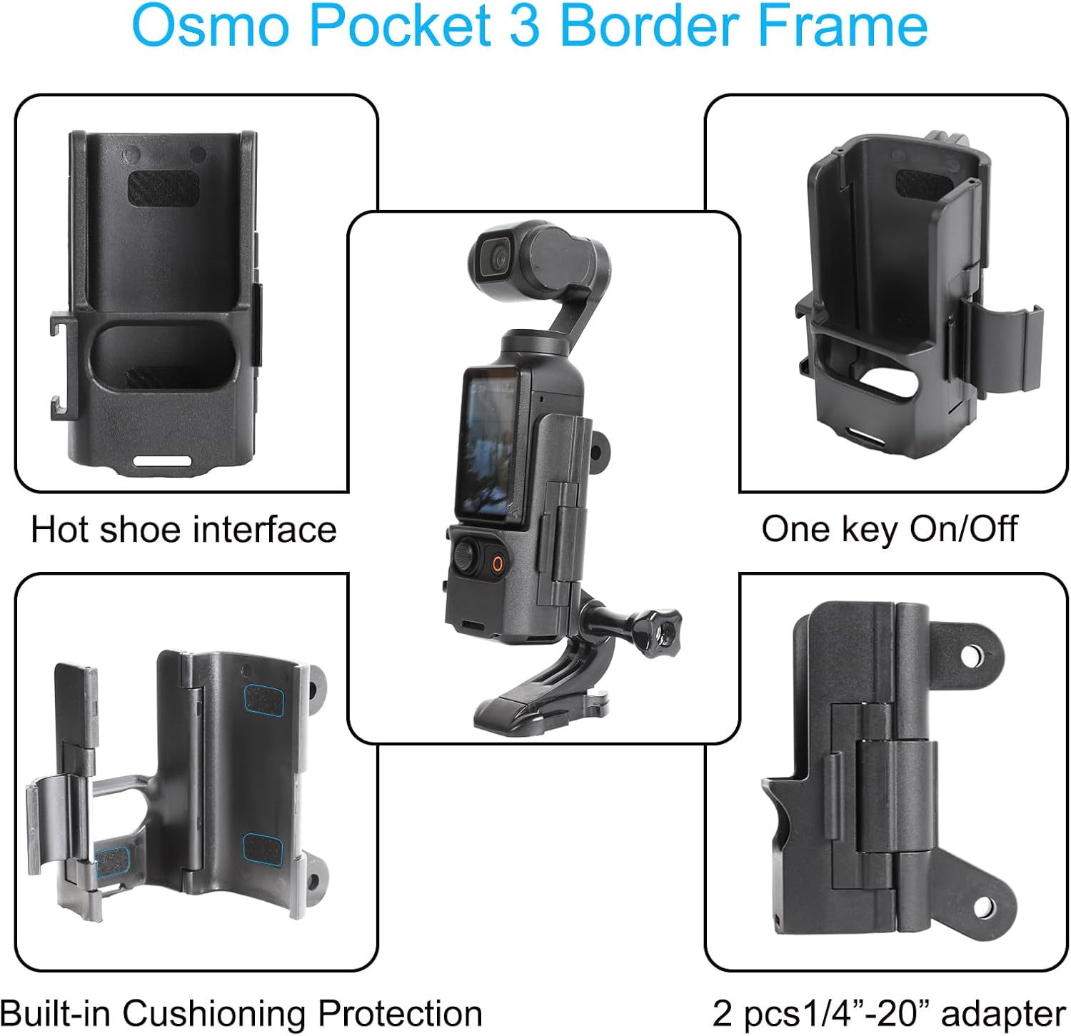 PellKing Accessories Kit for Osmo Pocket 3,Included Carrying Case,Magnetic Mount,Phone Monitor Holder,Selfie Stick,Mini Tripod,Desk Support Mount,Shoulder Strap,Chest Strap,Screen Protector,and Other