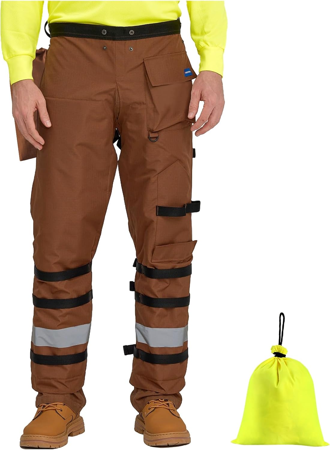 AYKRM Chainsaw Chaps 8-layer Protective Apron Wrap Adjustable orange Chainsaw Pants/Chap for Loggers Forest Workers