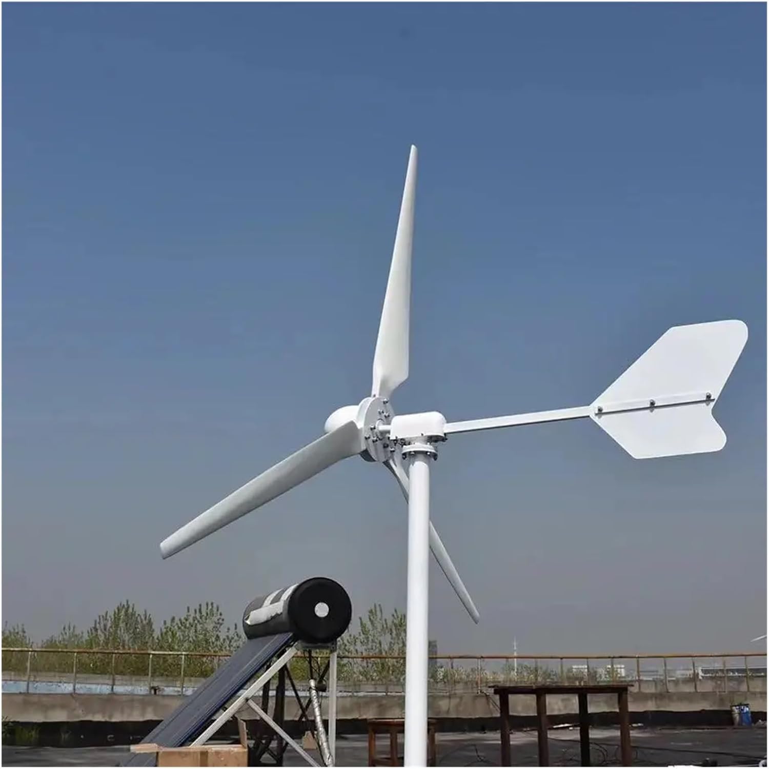 Windmill Generator, Free Energy 2000W Windmill Horizontal Wind Turbine Generator Low RPM High Efficient Home Use Project Farm Boat (Color : White, Size : 48V)