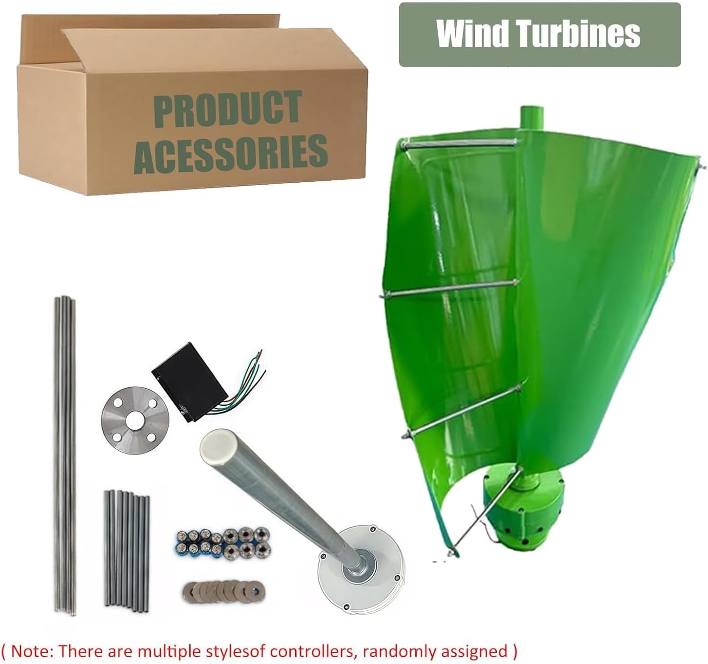 14000W Vertical Wind Turbine Generator - 12V/24V/48V, 2-Blade Magnetic Levitation Design for Gazebos, Huts & Mobile Homes - Eco-Friendly Green Energy Solution