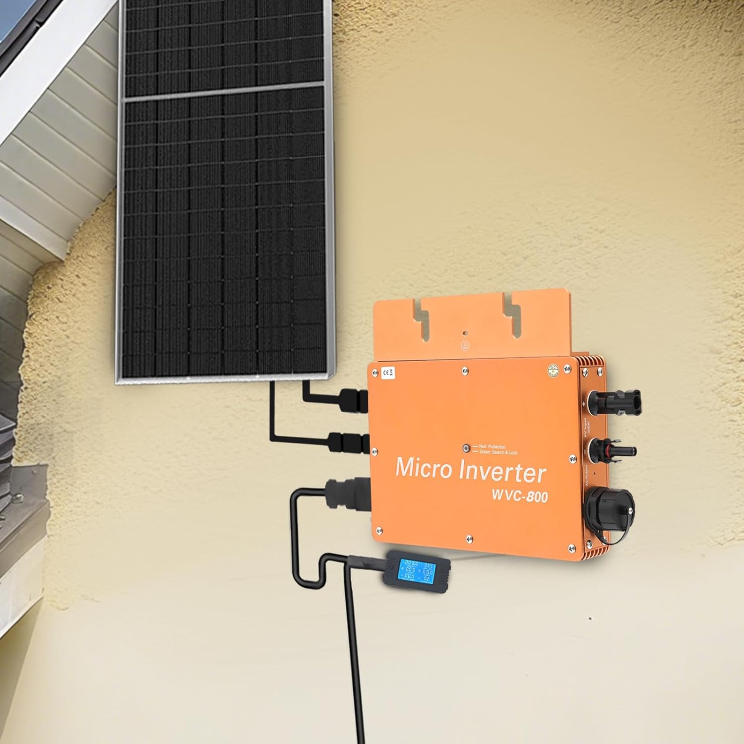 800W Solar Power Inverter, 120V Solar Power Inverter with LCD Display, Full Digital SPWM Control Technology, Pure Sine Wave Inverter for Outdoor/Camping/RV/Truck/Boat(Gold)