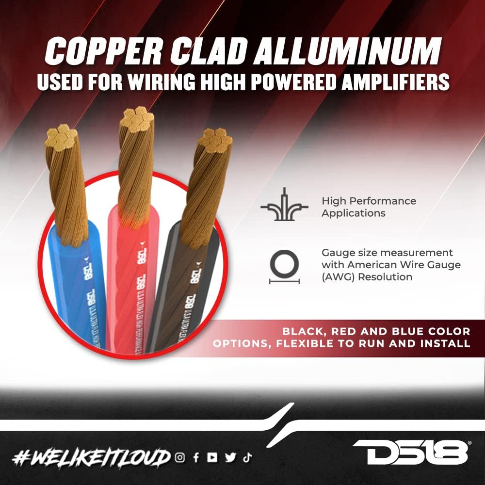 DS18 PW-8GA-250SLV 8 Gauge Wire Ultra Flex CCA Power Ground Wire Cable 250 ft - Silver - Great for Wiring High Powered Car Amplifiers, Audio Home Speaker Stereo, RV Automotive, Welding Battery Cable