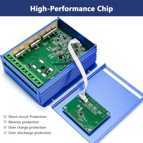 6000W Wind Solar Hybrid Charge Controller - MPPT Regulator for 12V/24V/48V Batteries, Off-Grid System, Dump Load, Blue, Ideal for Wind Turbine & Solar Panel Charging