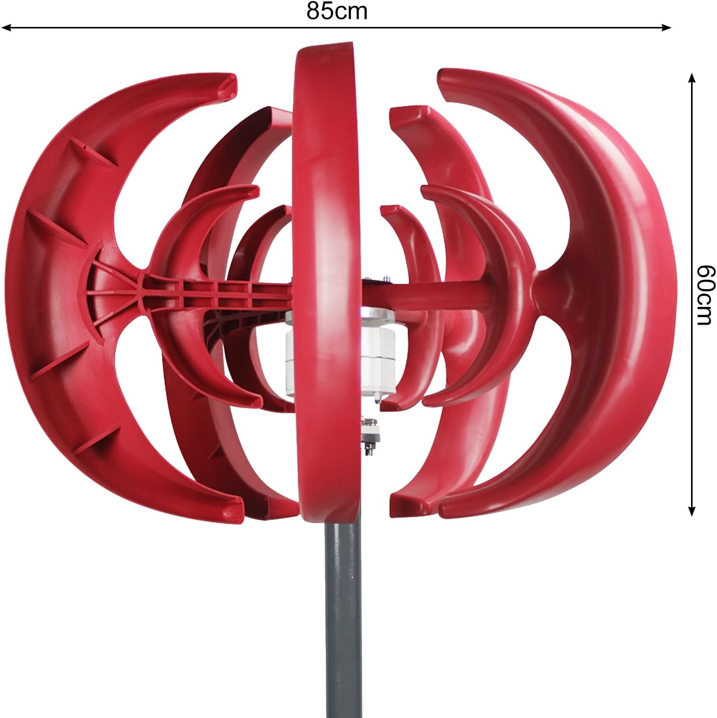 4500W Wind Turbines Generator,5 Blades 12V Vertical Axis Wind Turbines Generator Kit,3 Phase AC Permanent Magnet Generator Kit for Home Hybrids Streetlight Use Red