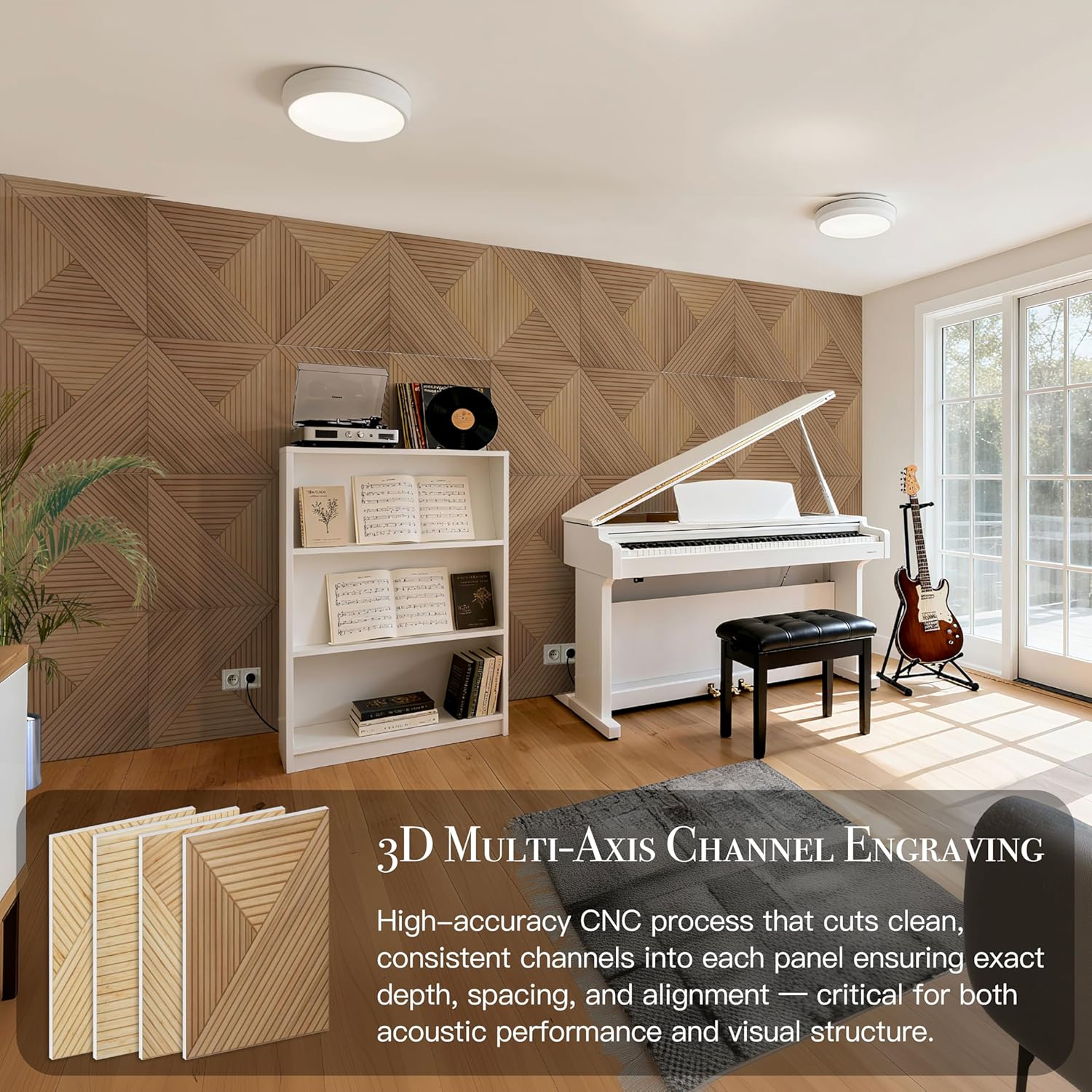 Acoustical Wall Panels, 6-Piece 23.62 X 23.62 Inches Art Acoustic Panels, Decorative Acoustic Panels, Acoustic Wall Panels, Sound Absorbing Wall Art, Arcadian Vortex