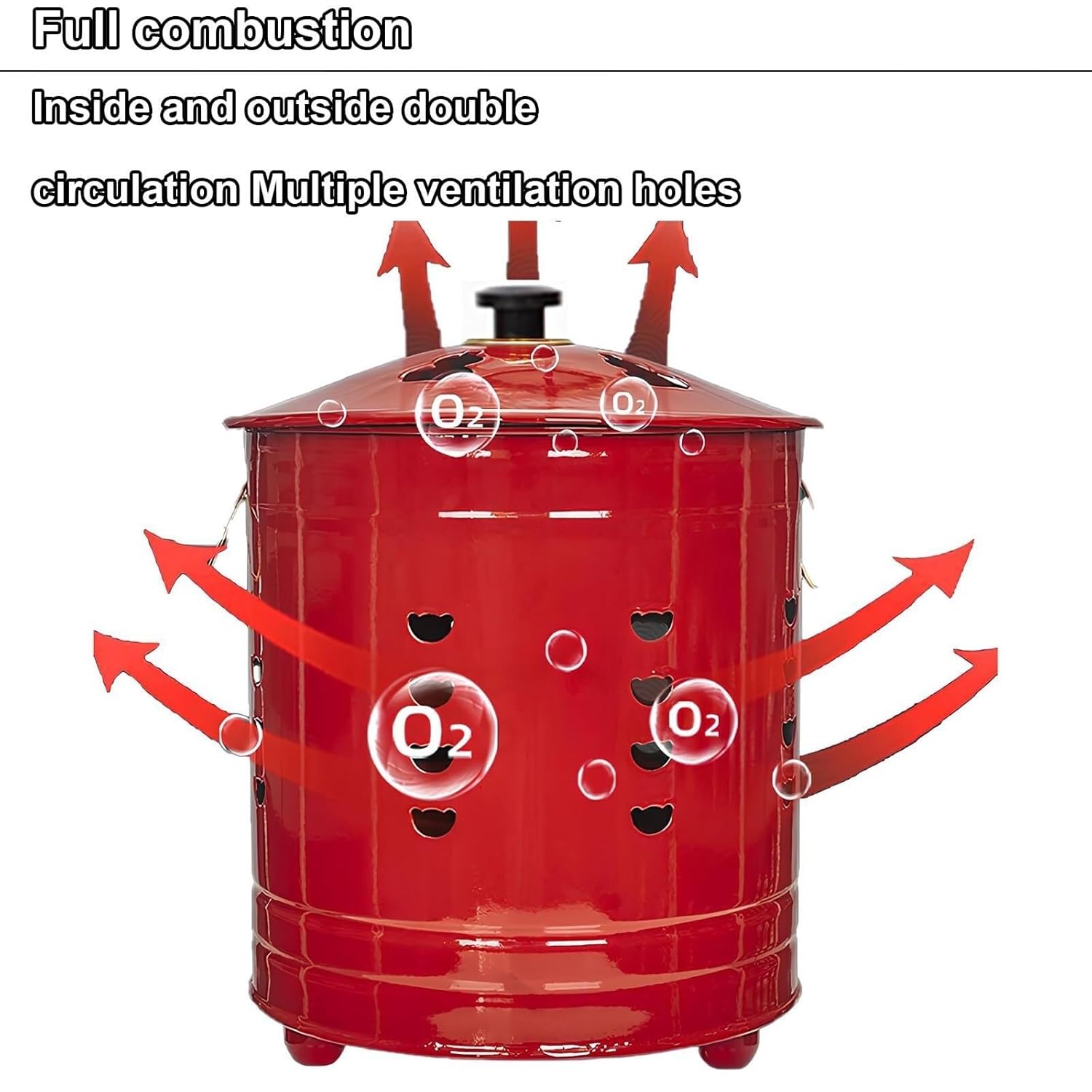 YFJK Metal Trash Burning Barrel with Handle, 33x33cm Paper Burner for Safe Document Disposal, Outdoor Fire Pit for Burning Papers and Waste