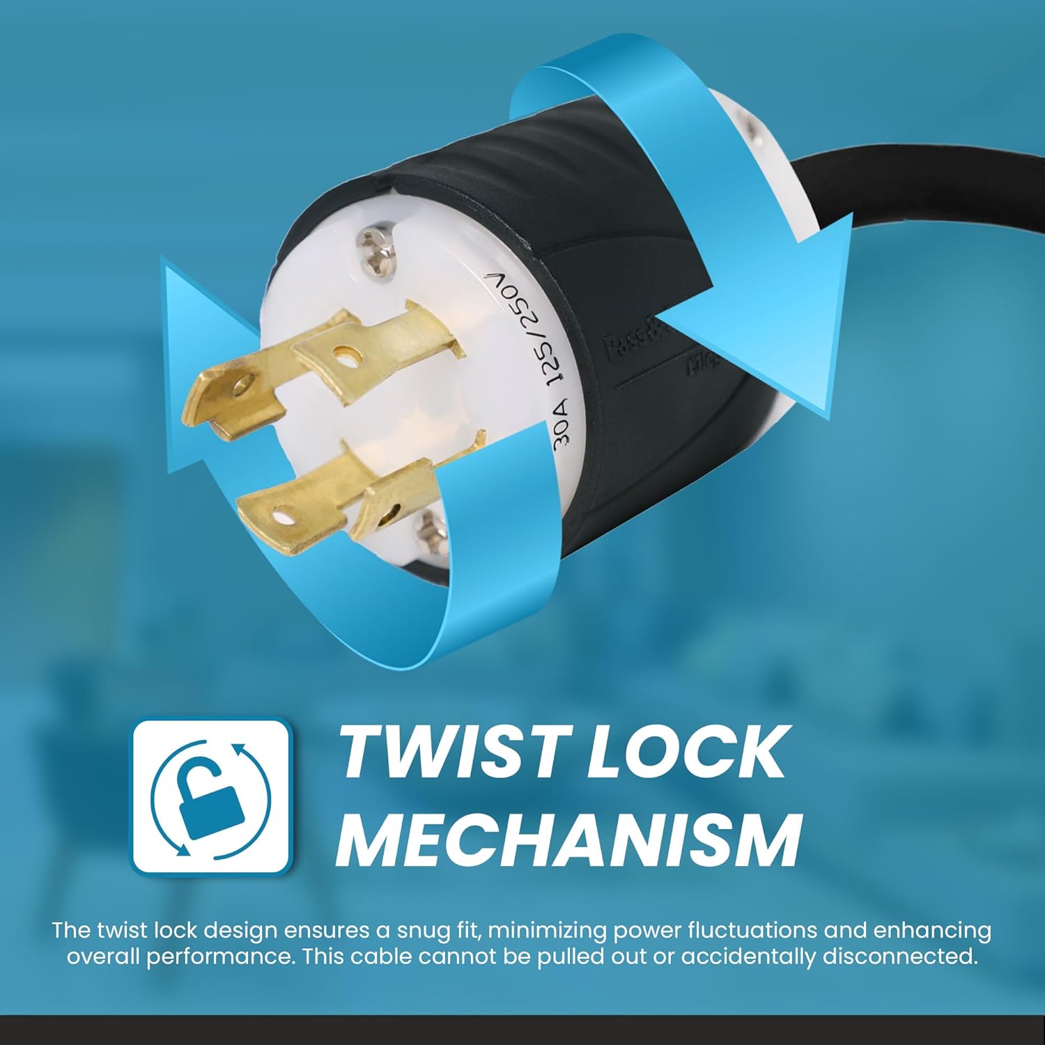 IronBox Electric - Heavy Duty NEMA L14-30P Plug - Rated 30A 125/250V - 4 Prong for 7500W Generators - Industrial Grade L14-30P Plug - UL Listed - Mounts onto 10/4 or 8/4 AWG Electrical Cable(10 Pack)