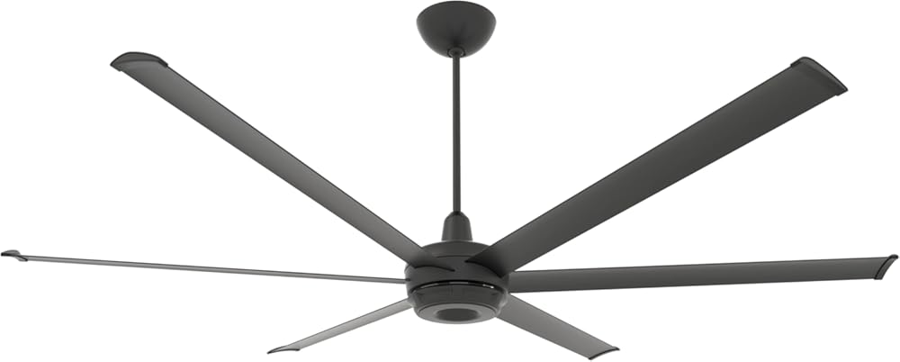 Big Ass Fans – es6 Smart Ceiling Fan – Indoor and Covered Outdoor Use – Lightweight Design – Contemporary Finish with Downrod Mount - 84
