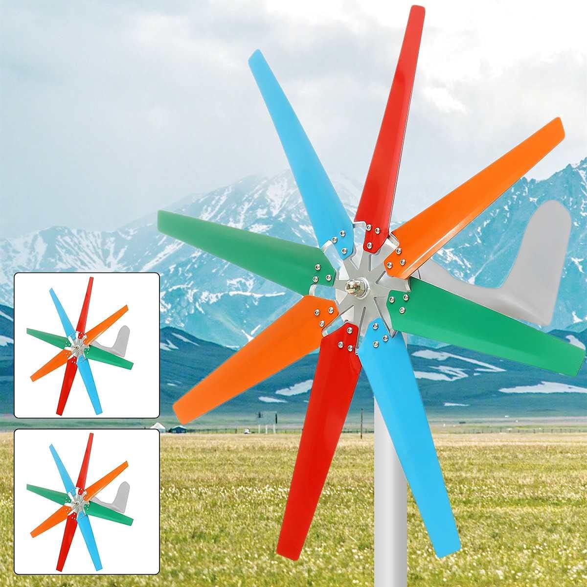 9000W 12V 24V Wind Turbine with 8 Blades Nylon Fiber Wind Turbine Generator Home Powerful Windmill Energy Turbine Charge