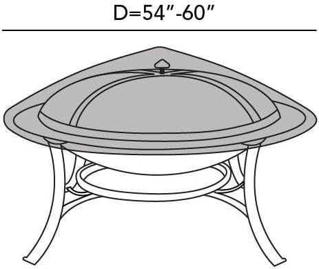 Covermates Round Firepit Top Cover - Premium Polyester, Weather Resistant, Drawcord Hem, Fire Pit Covers, ROUND TOP 54-60 DIAMETER, Clay
