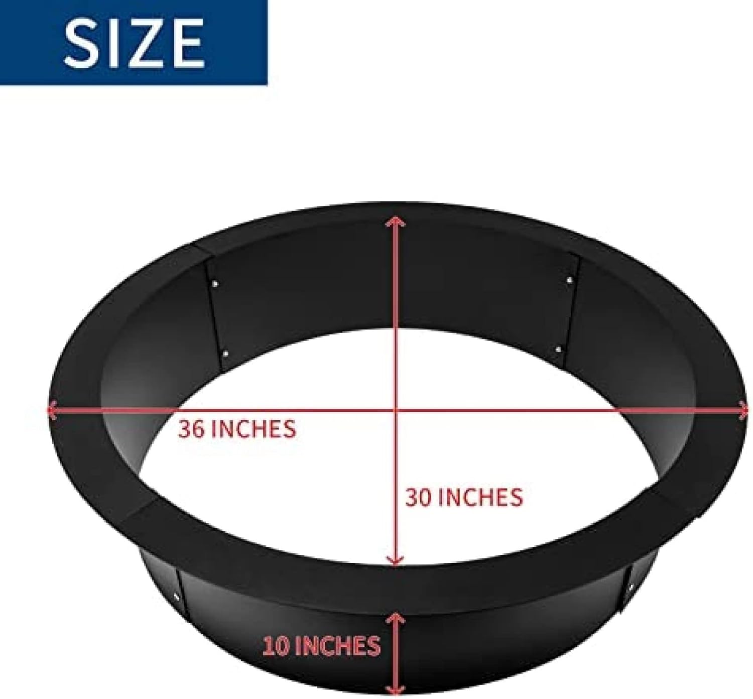 Fire Pit Ring Inner Diameter, fire Pit Insert 3.0mm Thick Heavy Duty Solid Steel, fire Pit Liner DIY Campfire Ring Above or in-ground for Outdoor,36x30x10 inch