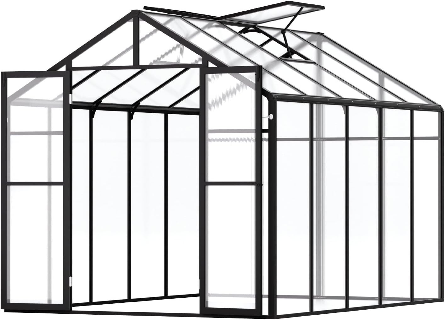 Polycarbonate Greenhouse 8 x 10 Ft Outdoor Walk-in Greenhouse for Garden