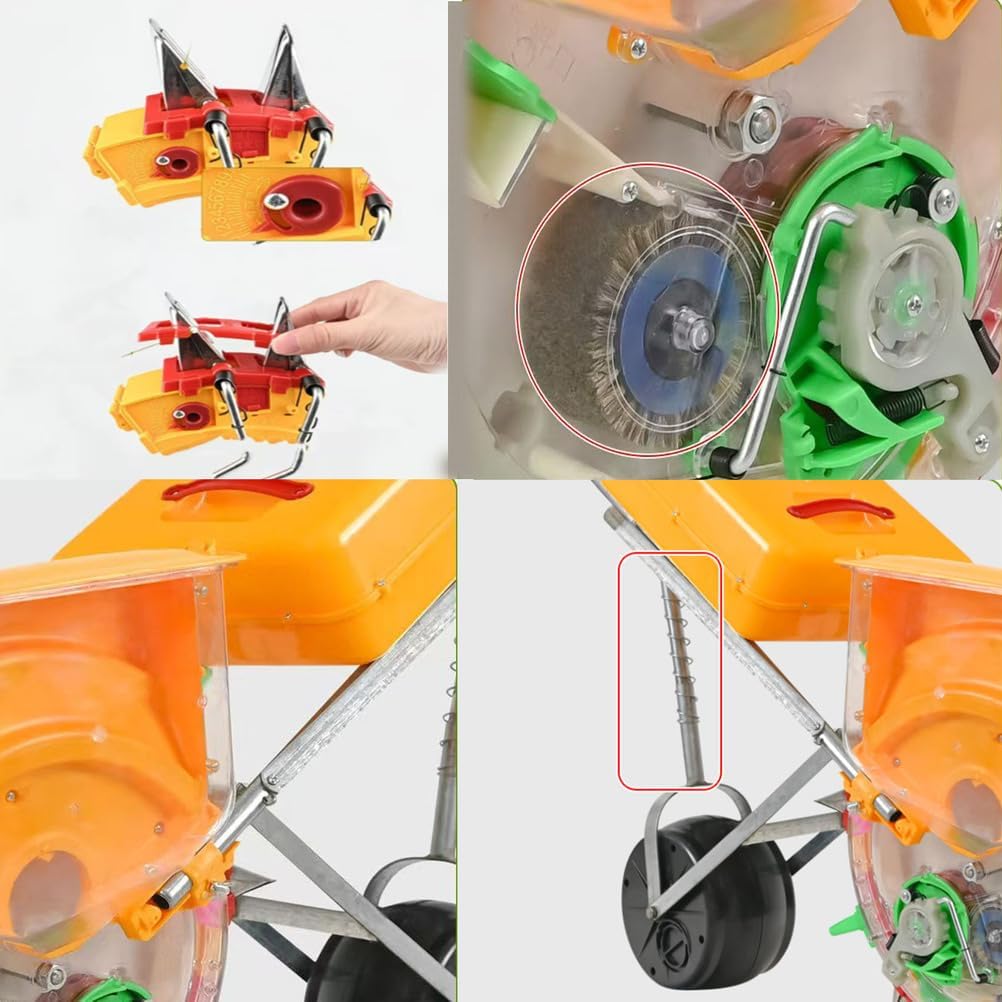 Multi-Purpose Seed Planting Machine, Manual Push Spreader with Adjustable Settings for Different Seed Sizes(4 to 8 Nozzles)