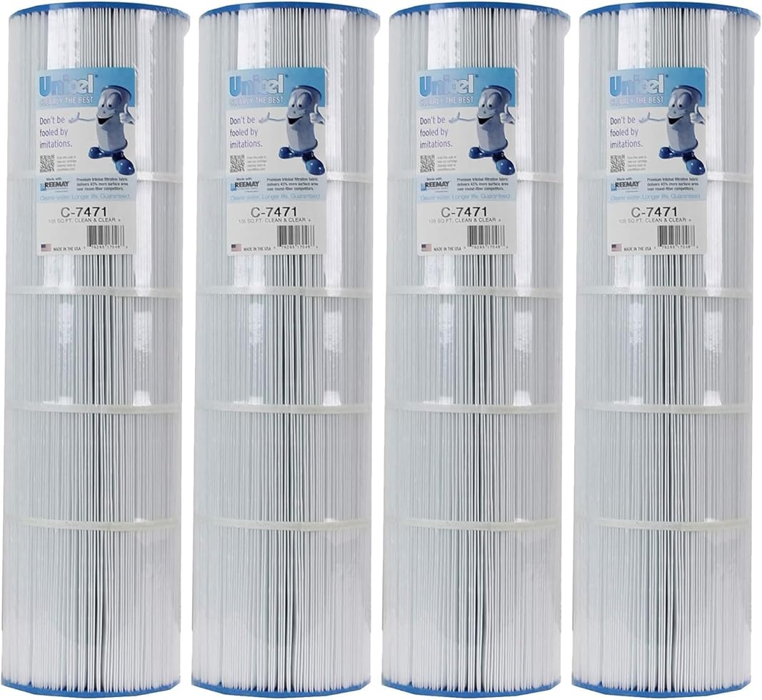 Unicel C-7471-4 Pool Filter Cartridge Set with 168 Pleats, Compatible with Pentair Predator 150, Pleatco PCC105, Filbur-1977, Pac Fab, & Waterway (4 Pack)