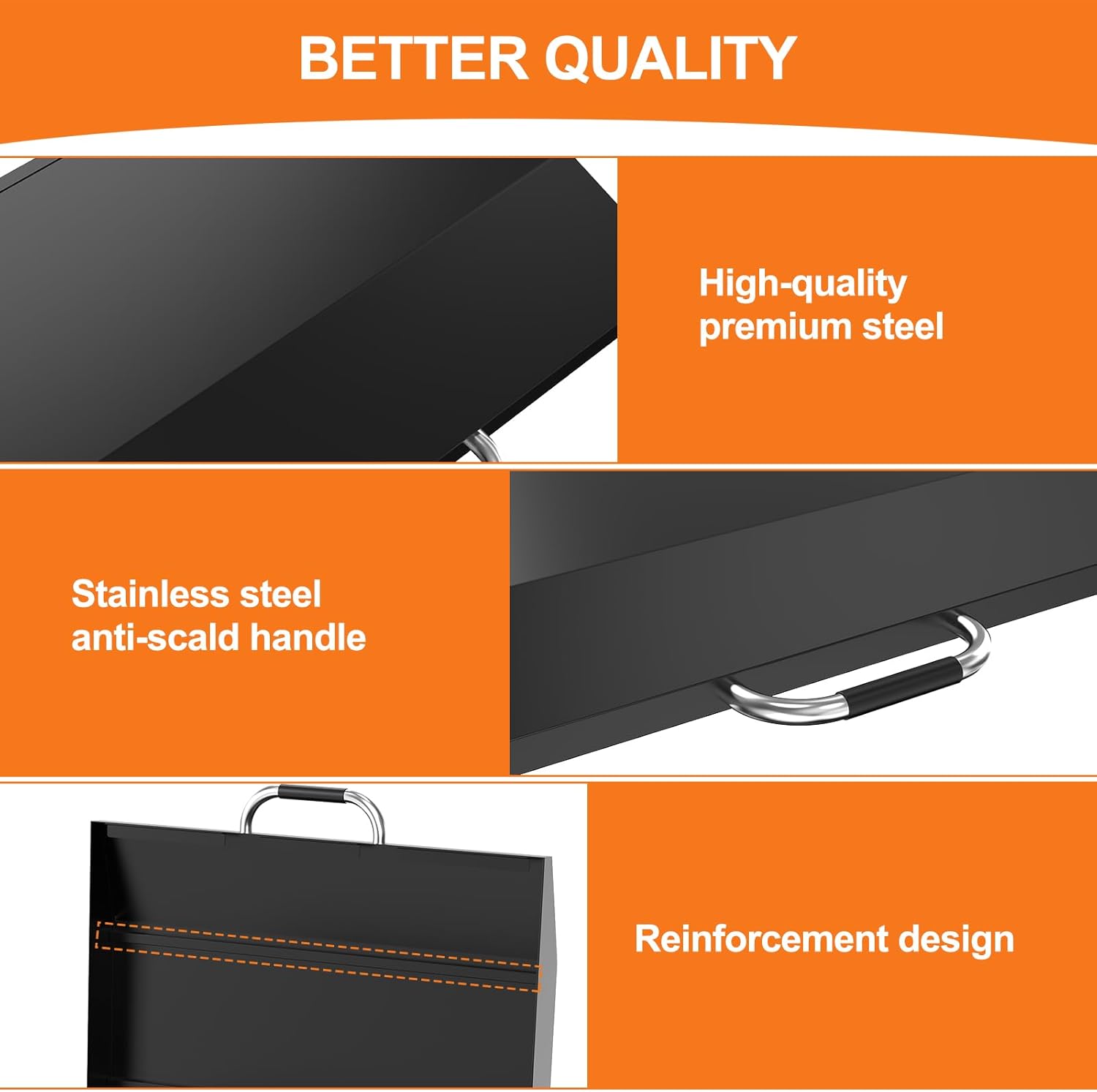 Back Hinged Lid with Handle for Blackstone and Other Brand 36