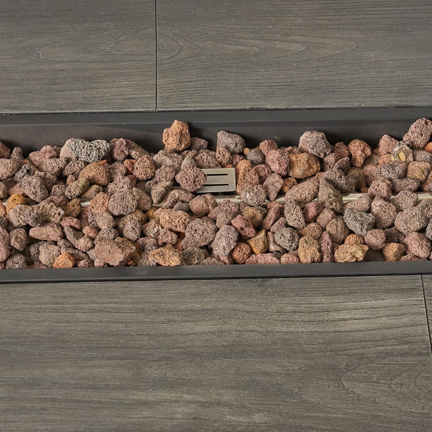 Christopher Knight Home Anchorage Outdoor 50,000 BTU Rectangular Fire Pit (No Tank Holder) - Lightweight Concrete - Gray Wood Pattern