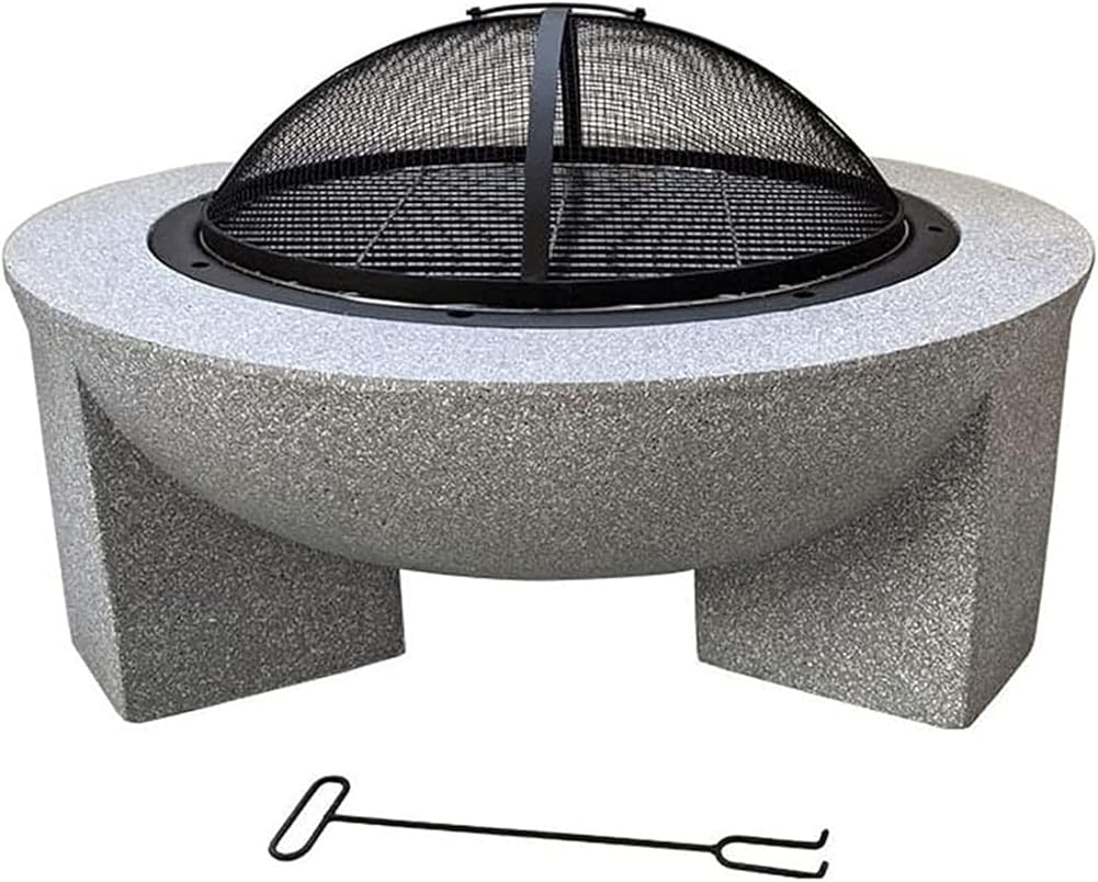 Outdoor Fire Pit, Outdoor Brazier, Wood Burning Fire Pit with Spark Screen, Fire Pits for Outside, Bonfire, Party, BBQ, Patio & Garden