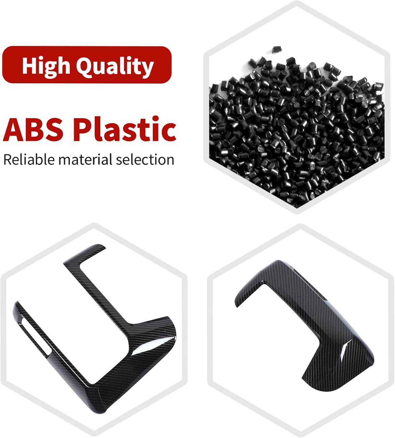 RT-TCZ for Silverado Dashboard Panel Trim Cover Carbon Fiber Bezel for GMC Sierra Chevy Silverado 2014-2017 Black ABS Carbon Fiber Interior Accessories 4pcs