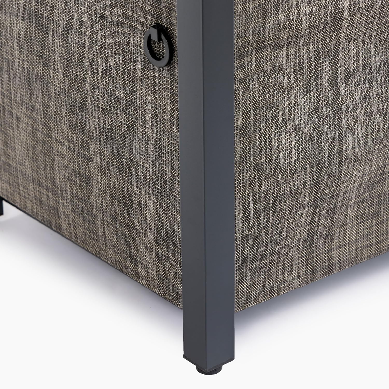 28 Inches Square Steel Propane Fire Pit Table, 50,000 Btu Outdoor Gas Fire Pit for Patio, Deck, Courtyard Black, Weather Design (1 Doors)