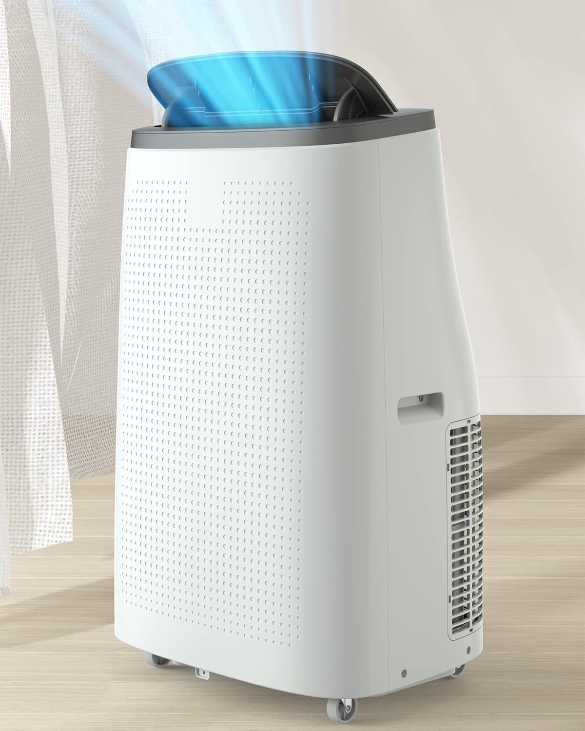 DEXSO Portable Air Conditioner 14,000 BTU, A/C for Rooms up to 750 Sq. Ft, Built-in Dehumidifier, Fan, and Sleep Mode, Includes Remote Control, Reusable Filter, and Window Kits