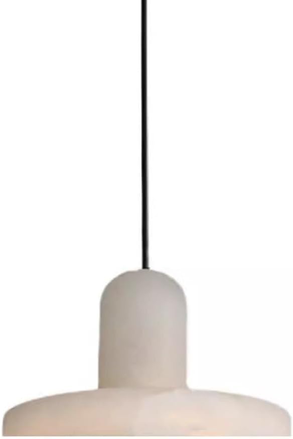 Mid Century Chandelier Marble Shade Natural Stone Ceiling Pendant Light Nordic Modern White Hanging Lamp for Kitchen Island Study Room Living Room Bar(Size:18CM)
