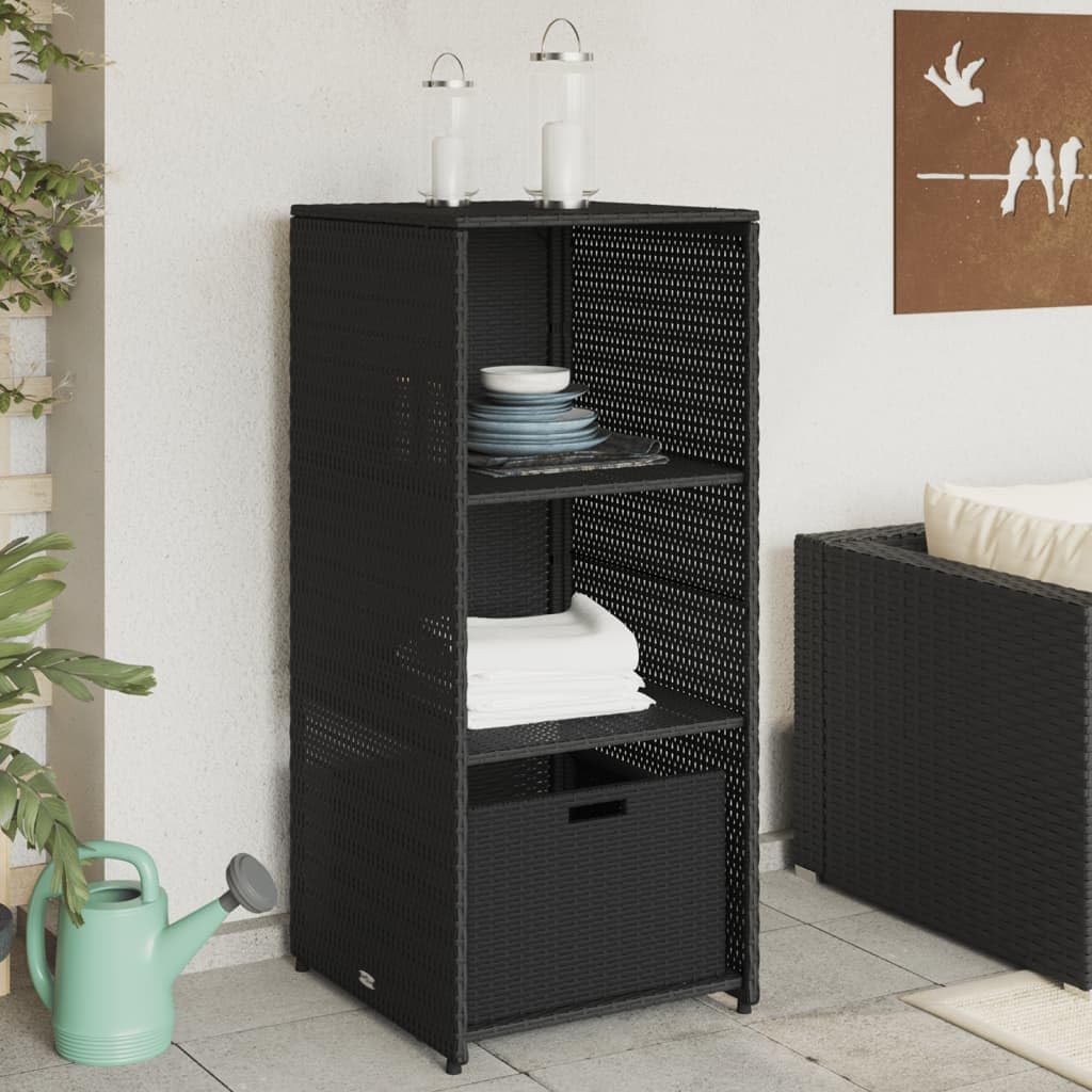Patio Storage Cabinet Outdoor Garden Storage Organizers Black 19.7