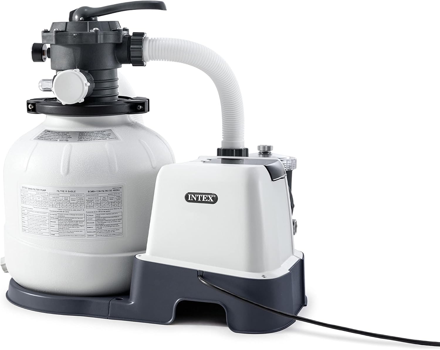 Intex QX2100 Krystal Clear Sand Filter Pump & Saltwater Systems with Electrocatalytic Oxidation: Keeps Water Clear – Reduces Chemical Use – 24-Hour Timer – Up to 8500 Gallon Pools