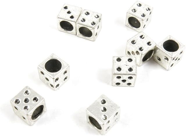 840 Pieces Antique Silver Tone Jewelry Making Charms Findings Fashion Wholesale Supplies Pendant Lots Bulk Supply R7HO7E Dice Loose Beads