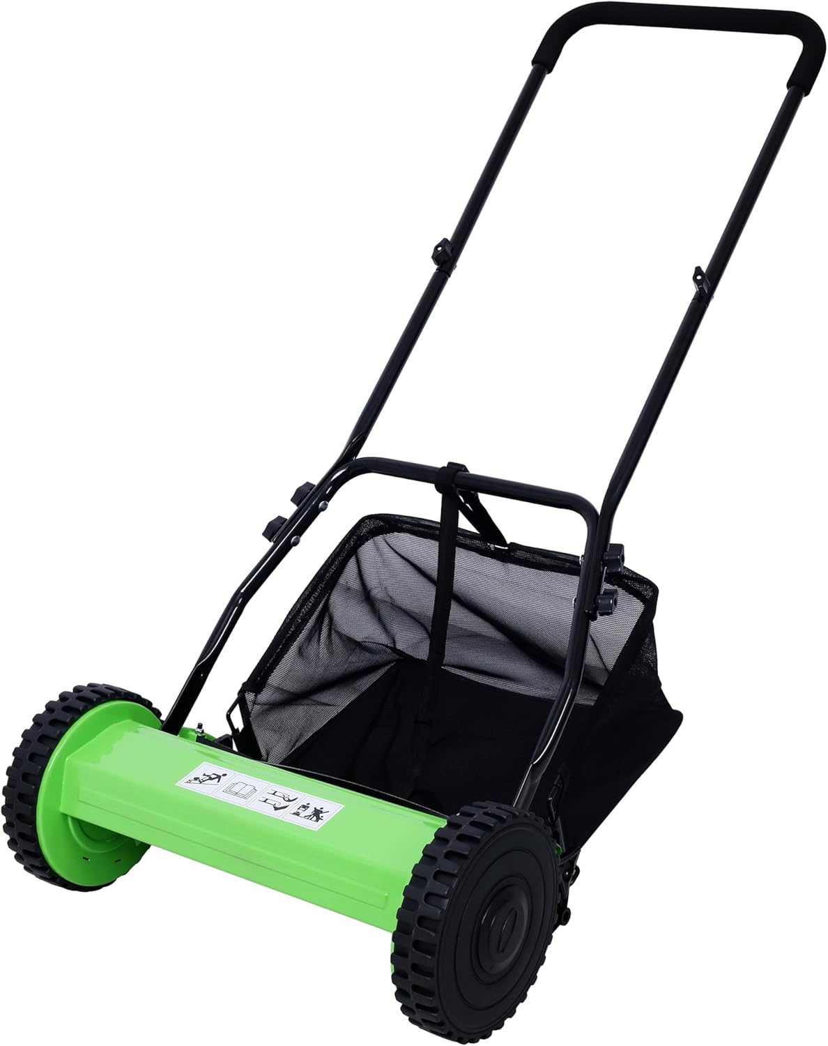 Ochine 14-Inch 5-Blade Push Reel Lawn Mower, Cordless Manual Reel Lawn Mower Walk-Behind Steel Lawn Mowers for Farms, Parks, Yards and Courts