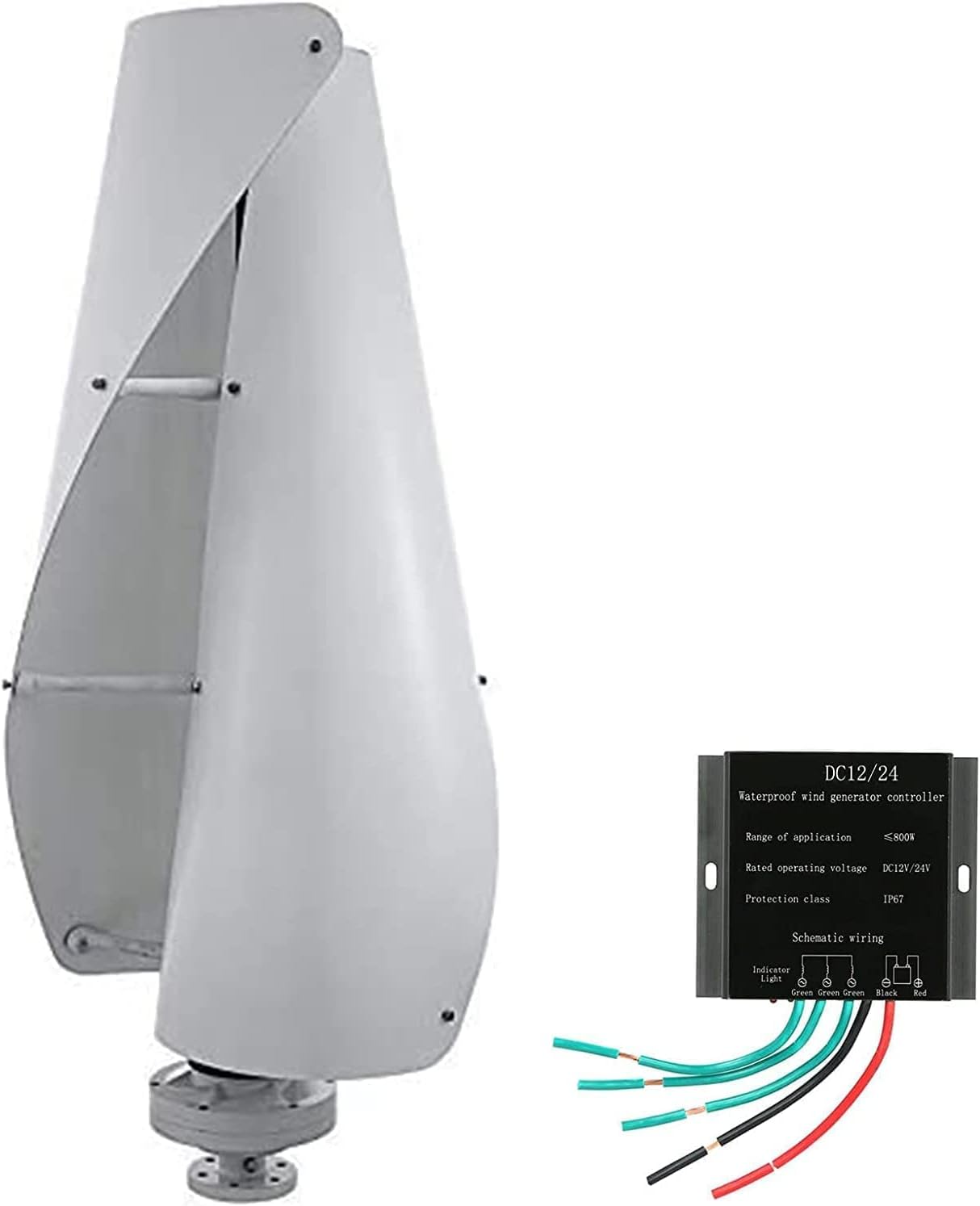 Vertical Wind Turbine Generator, 10000W Helix Magnetic Levitation Axis Windmill with Charge Controller for Home Outdoor Garden Electricity