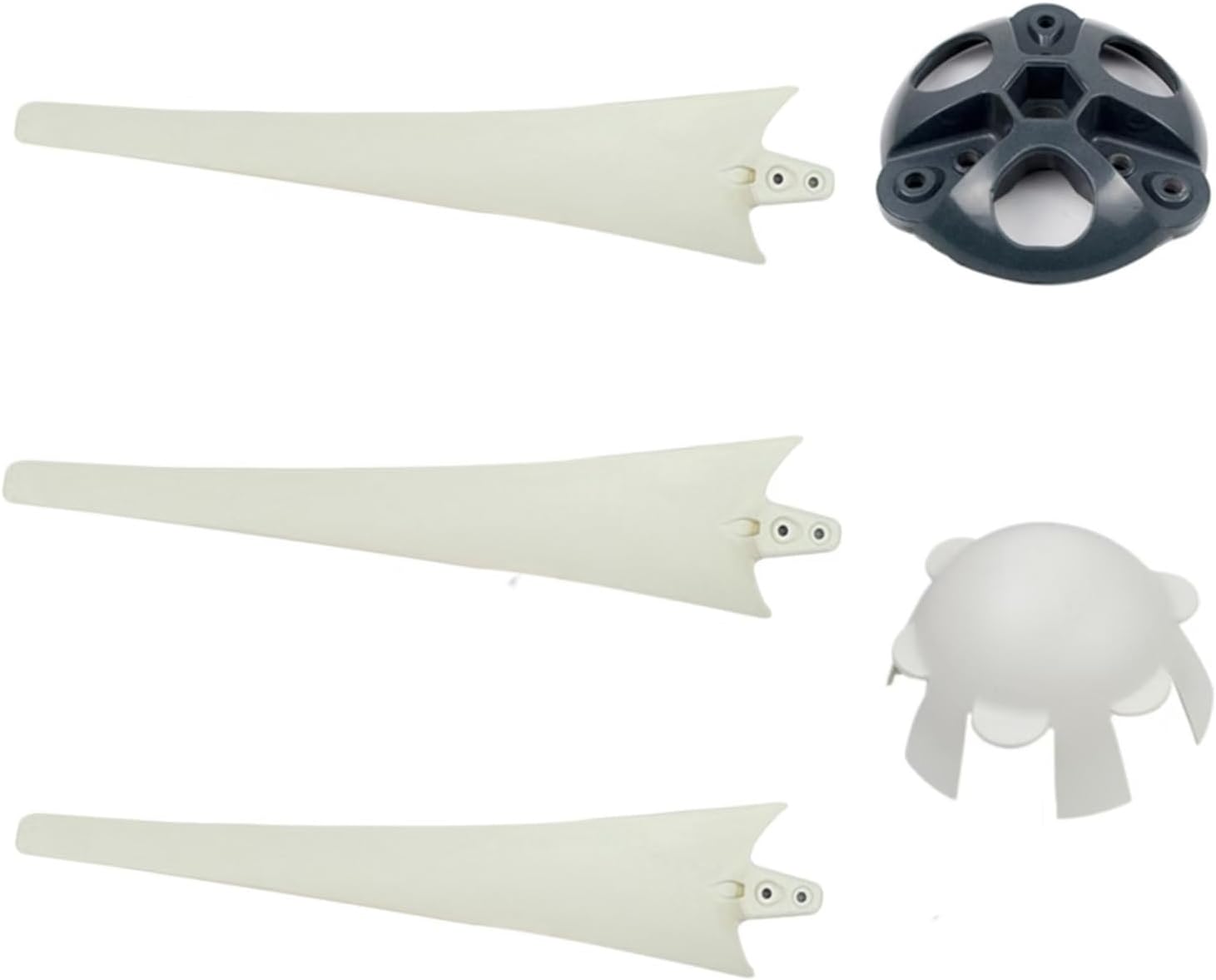 Set of Wind Turbine Blades Replacement 3 Blades + 3 Blade Hub + 3 Blade Cover Wind Turbine Blade Replacement Windmill Blades for Turbine Wind Generator(600mm)