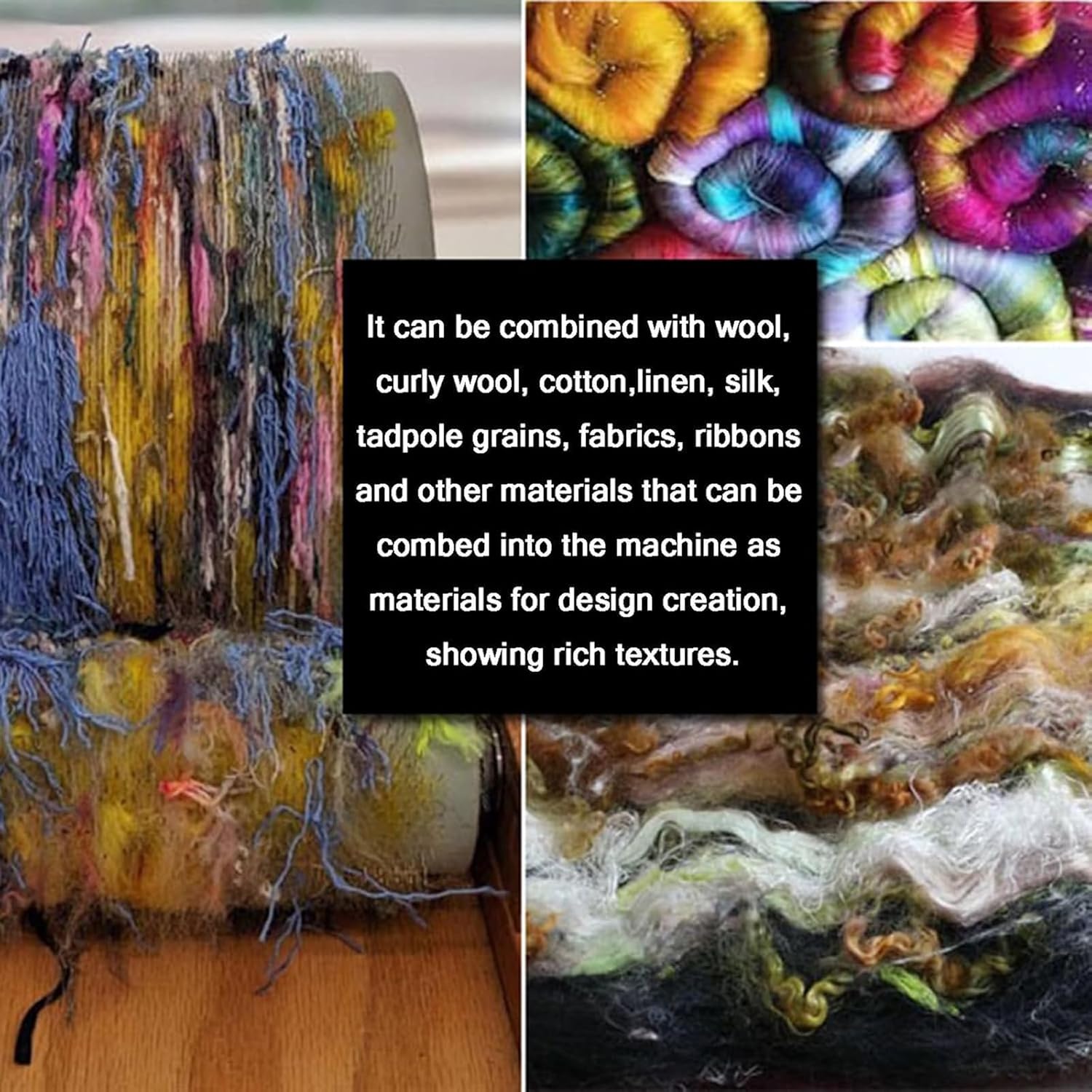 Wool Carding Machine, Manual Wool Felt Drum Carder for DIY Craft, Fast Color Mixing, Wooden Wool Blending Board, Ideal for Carding Wool Fibers and Making Felt Projects