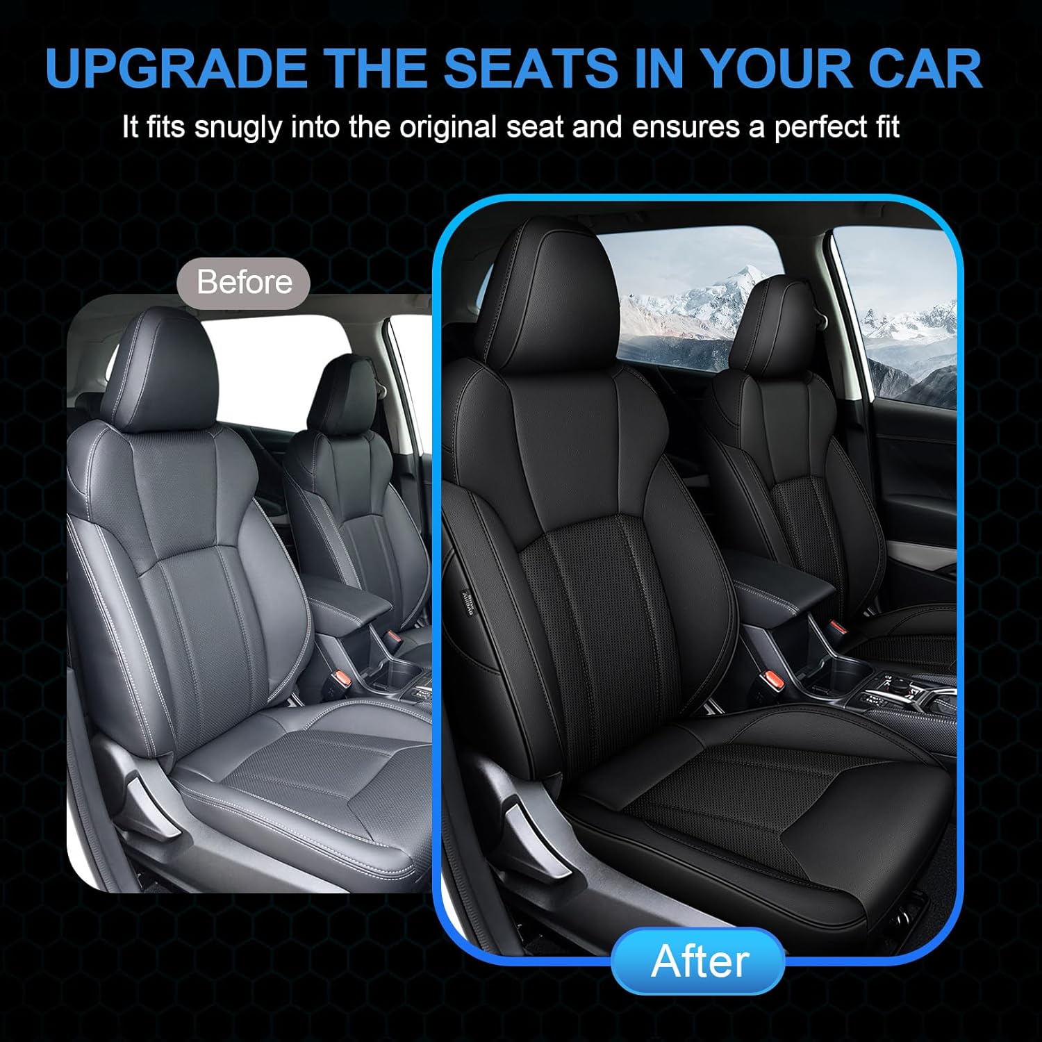 Car Seat Cover for Subaru Outback Seat Covers 2020 2021 2022 2023 2024 2025 Accessories - Full Set Black Car Seat Protector