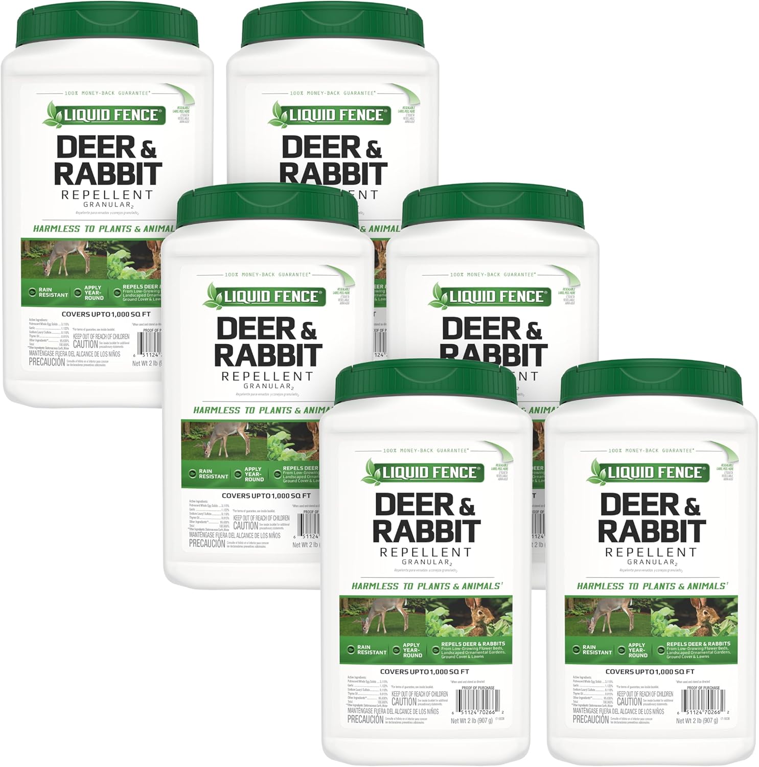 Liquid Fence Deer And Rabbit Repellent Granular 2 Pounds, Apply Year-Round