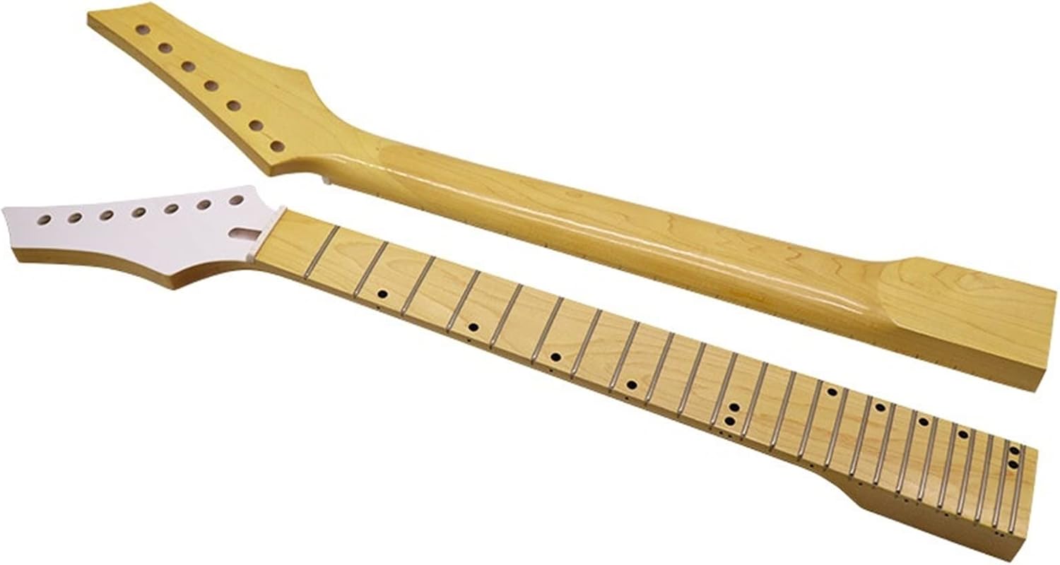 TSTS 7 String Guitar Neck 24 Frets White Guitar Head Maple Neck Maple Fingerboard Guitar Parts Guitar ​Neck Replacement