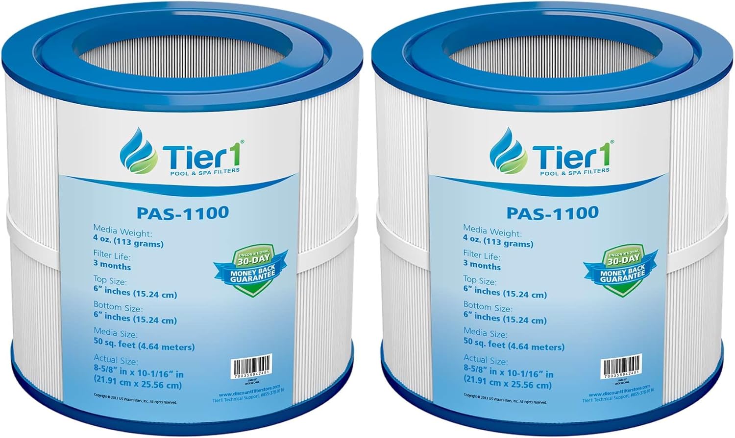 Tier1 Replacement for Pentair Pool Filter Cartridge PAP50 – 2 Pack | Compatible with R173213, Unicel C-9405, Pleatco PAP50, Filbur FC-0684 | 8-9/16