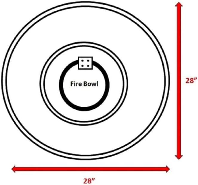 Outdoor Heater 28 Inch Propane Smokeless Fire Pit Bowl Round Gray Stone-Look Gas Firepit for Patio & Backyard Push-Button Ignition Adjustable Flame Control