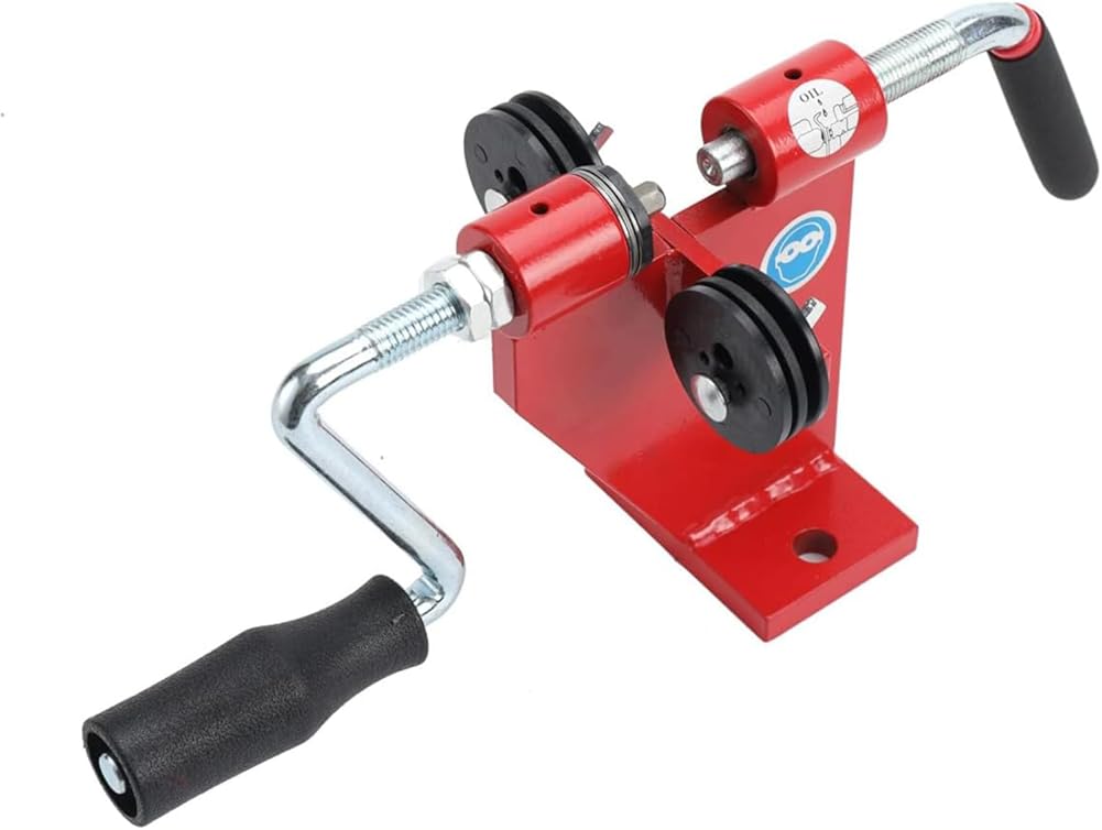 Chainsaw Chain Breaker Bench Rivet Spinner, Bench Mounted Repair Tool, Combination Saw Link Riveting Rivet Loop Joiner Red,1