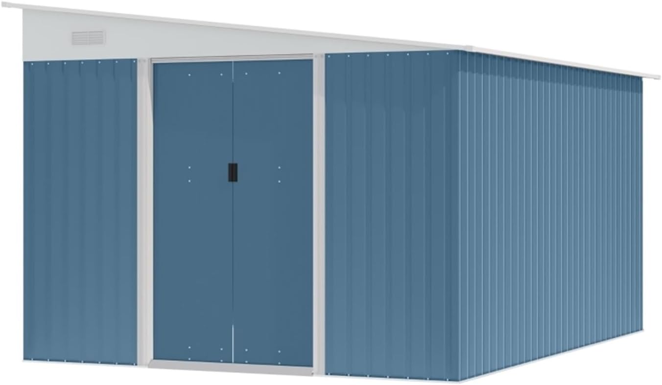 Garden Sheds Garden Storage Shed Outdoor Metal Tool House with Double Sliding Lockable Doors and 2 Air Vents Outdoor Storage Sheds