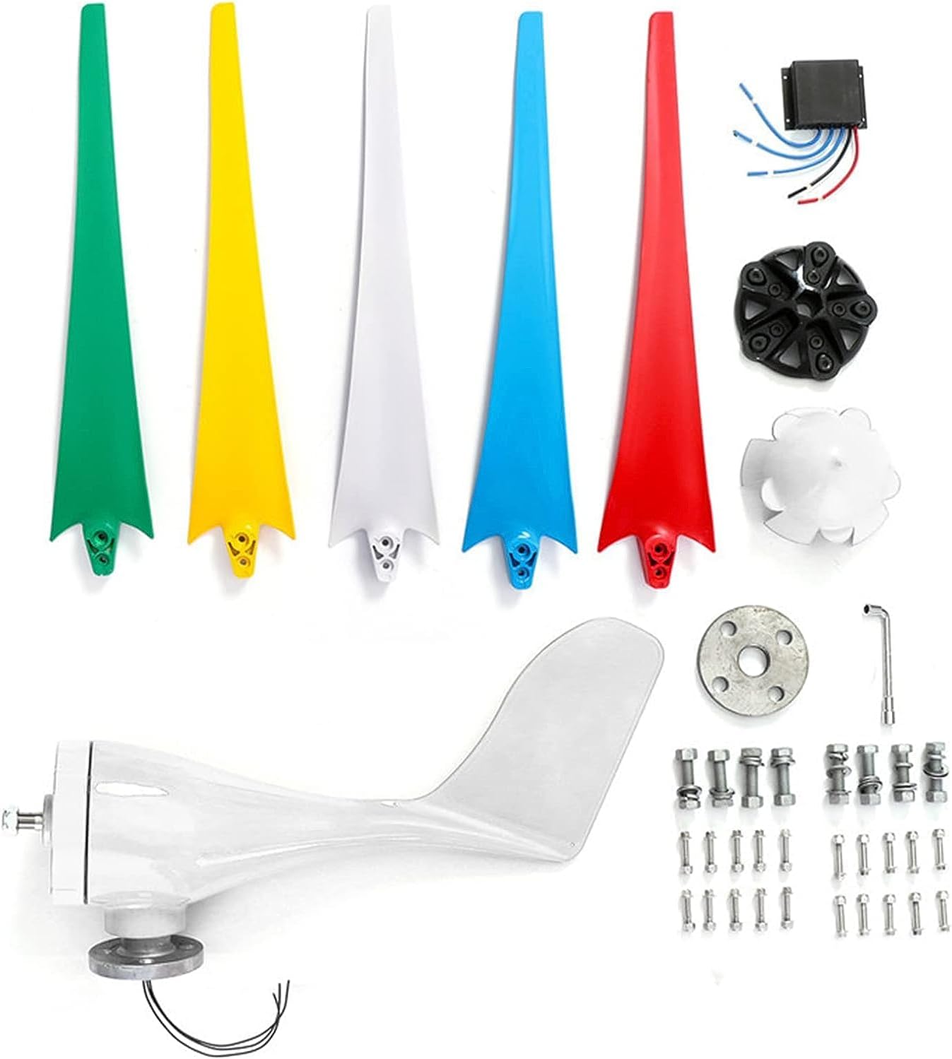 CHRISK 9000W Horizontal Wind Generator, 5 Blades Small Wind Turbine Generator with Charge Controller, Windmill Generator Kit for Boat