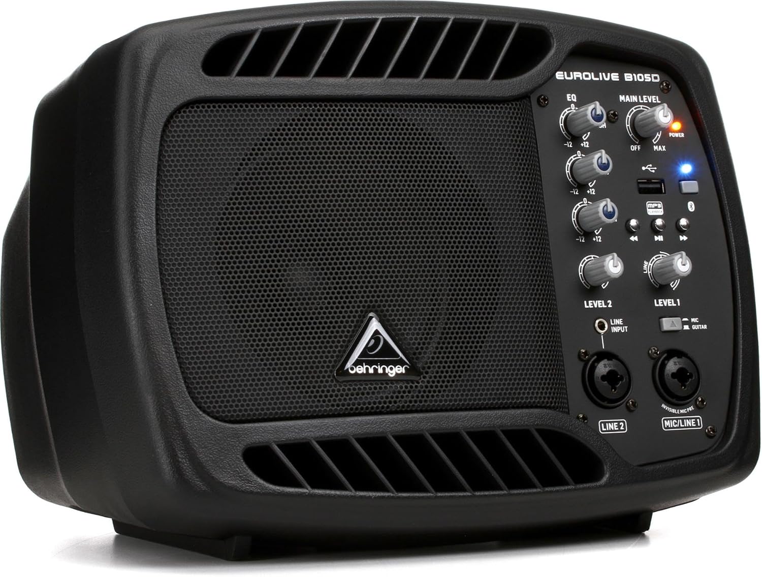 Behringer EUROLIVE B105D Ultra-Compact 50-Watt PA/Monitor Speaker with MP3 Player and Bluetooth Audio Streaming