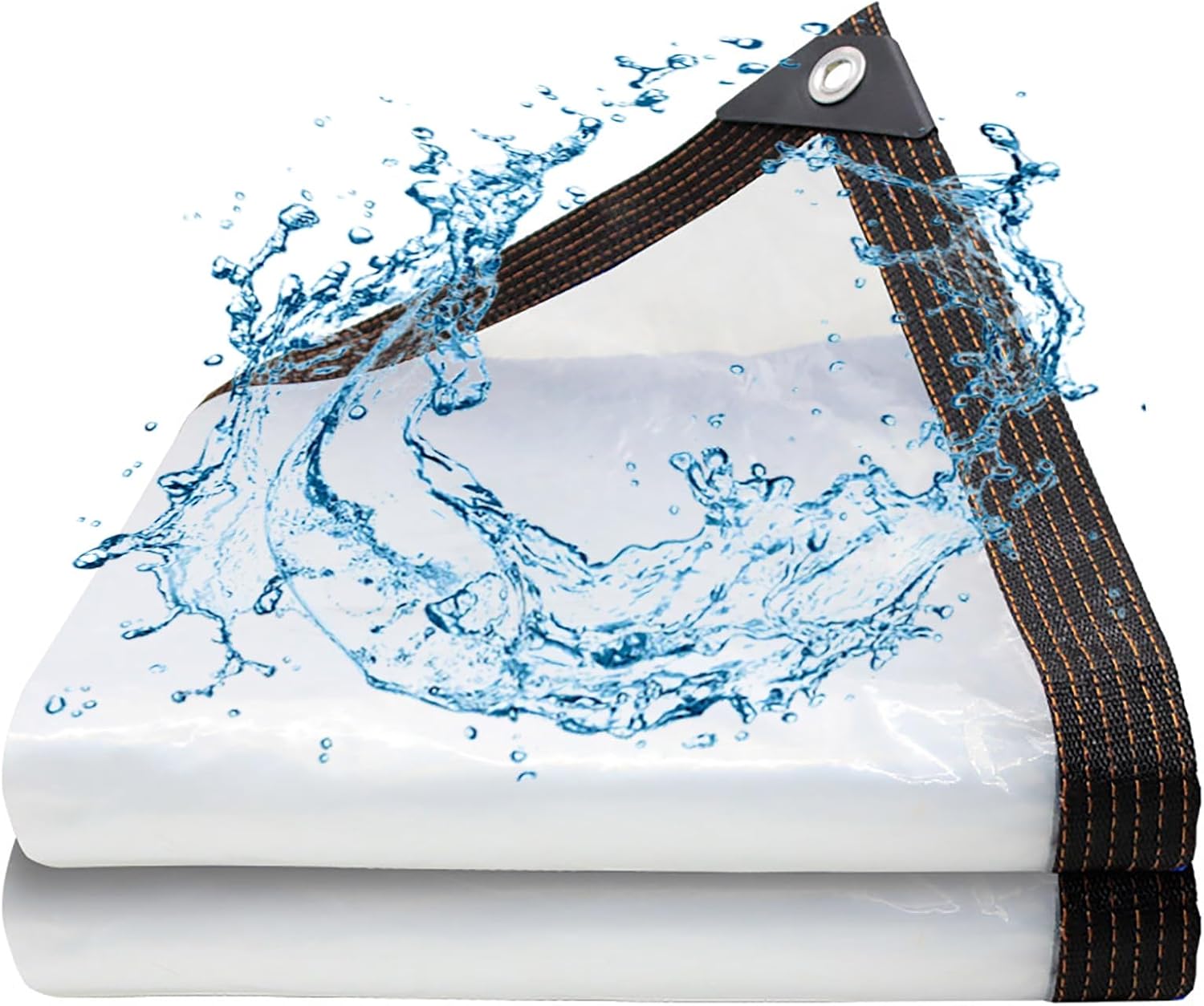 Heavy Duty Waterproof PE Transparent Tarpaulin, Clear Waterproof Tarp with Grommets, Thickened Transparent Tear Resistant Clear Tarp, for Covering Henhouse, Porch Canopy,Plant