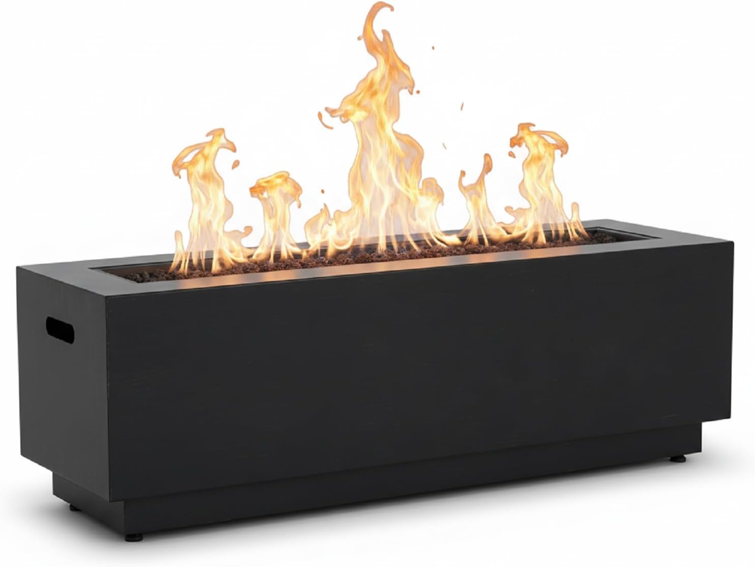 Propane Fire Pit Table, 40 Inch Rectangular 50,000 BTU Outdoor & Indoor, Portable Iron Gas Fire Pits for Patio Backyard Garden, No Assembly, Only Table (Not Included Propane & Cover) - Dark Grey