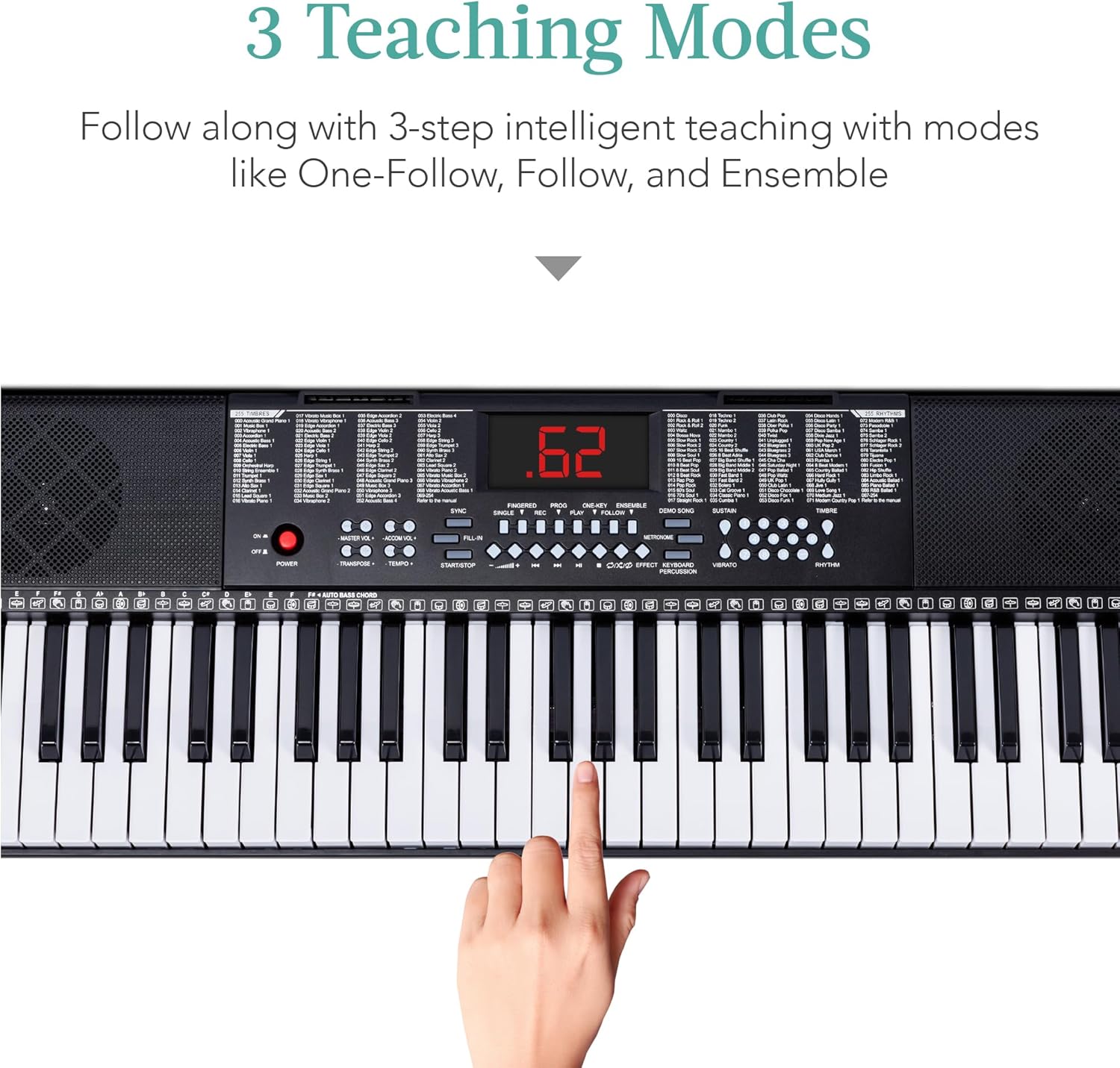 Best Choice Products 61-Key Electronic Keyboard Piano Portable Electric Keyboard Complete Beginner Set w/LED Screen, Stand, Bench, Headphones - Black