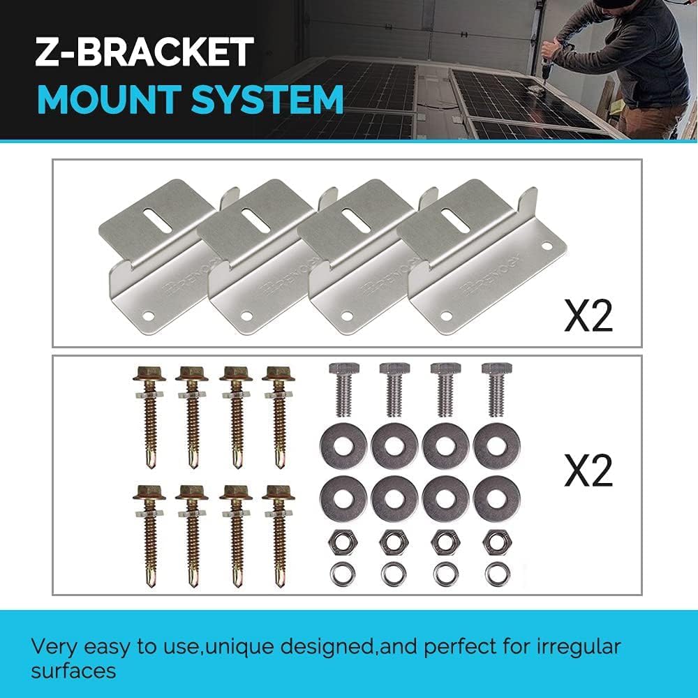 Renogy 200W 12V RV Solar Panel Kit N-Type - Adventurer 30A LCD PWM Charge Controller + Mounting Brackets for RVs, Boats, Trailers, Campers, Marine & Off - Grid Systems