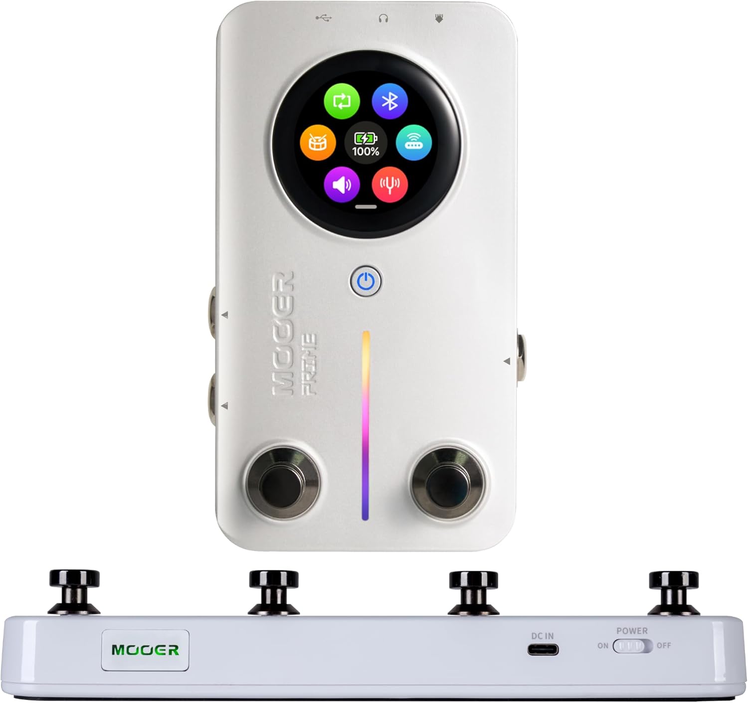 MOOER Prime M2 Wireless Desktop Multi Effects Pedal with APP editor, MIDI Function, Bluetooth PlayBack, IR Loaders, Touch Screen, Looper Drum Machine for Guitar and Bass