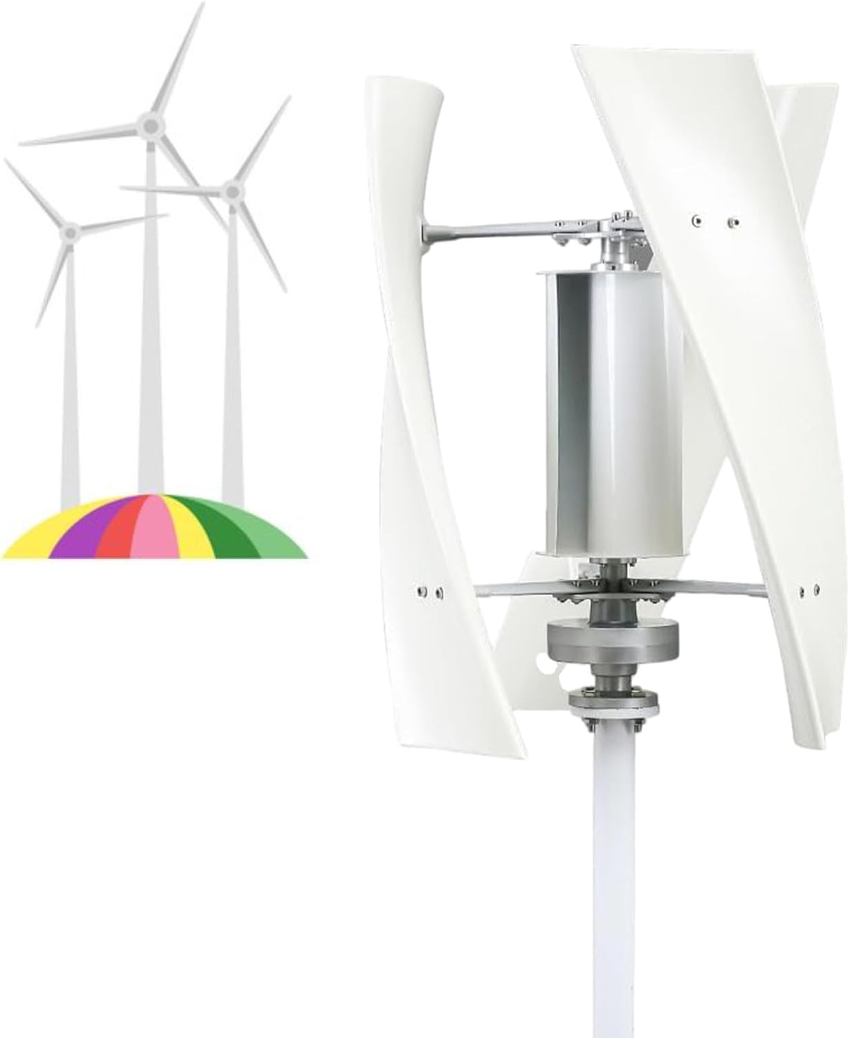 3kW Vertical Axis Wind Turbine Kit - 3-Blade Windmill Generator for Home Use, 24V Power System with PM Levitation & Complete Controller, Eco-Friendly Renewable Energy Solution