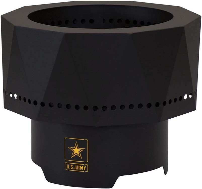 Blue Sky Outdoor Living U.S. Army Ridge Portable Fire Pit, Smokeless Fire Pit with Carrying Bag, Black