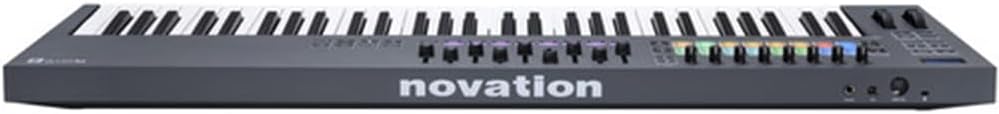 Novation FLkey 61 USB MIDI Keyboard Controller for FL Studio (61-Key) Bundle with Kaces Stretchy Keyboard Dust Cover and Hosa Mid-310 Midi cable 10'
