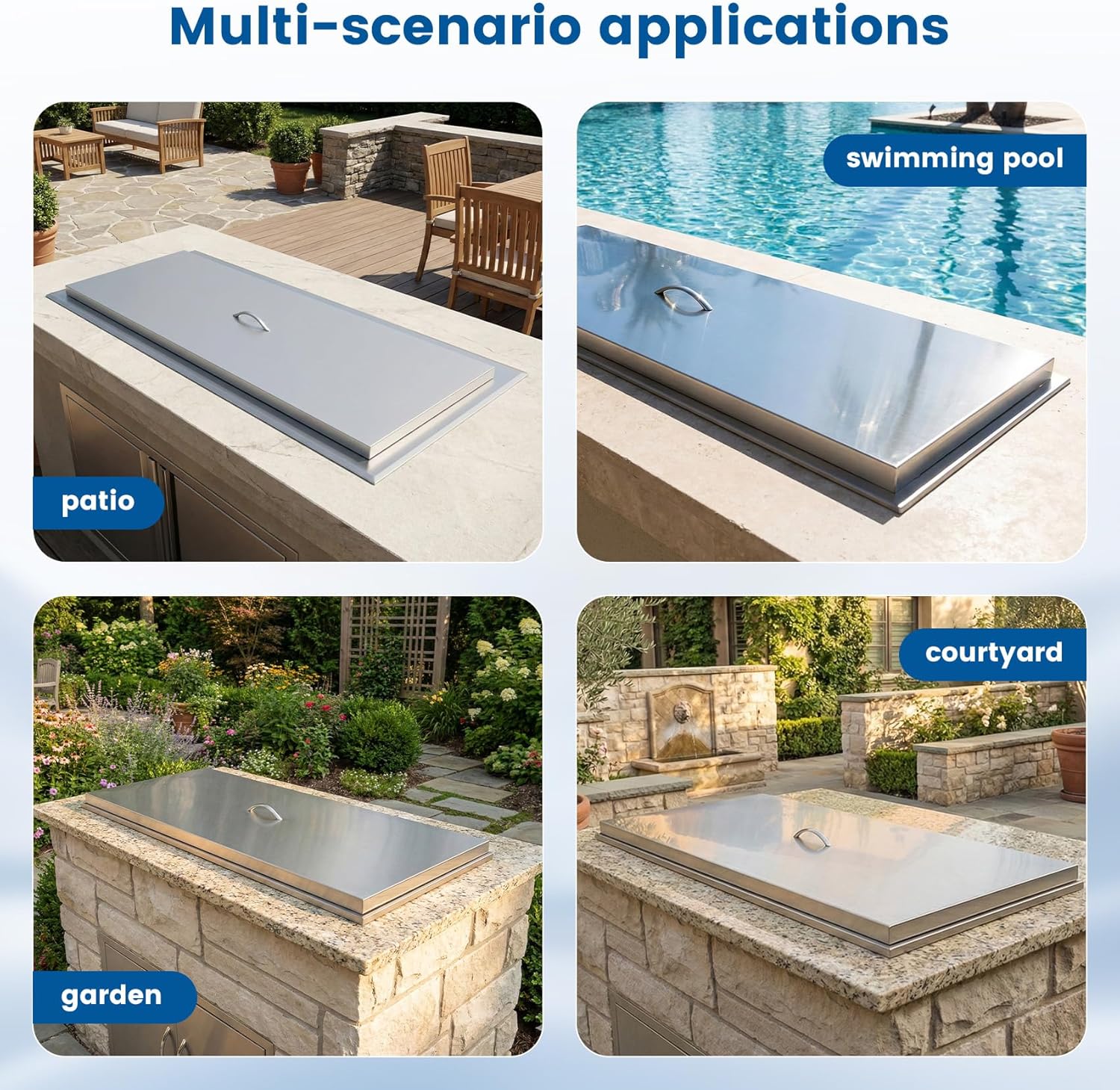 Drizzlen Premium 304 Stainless Steel Fire Pit Cover 51